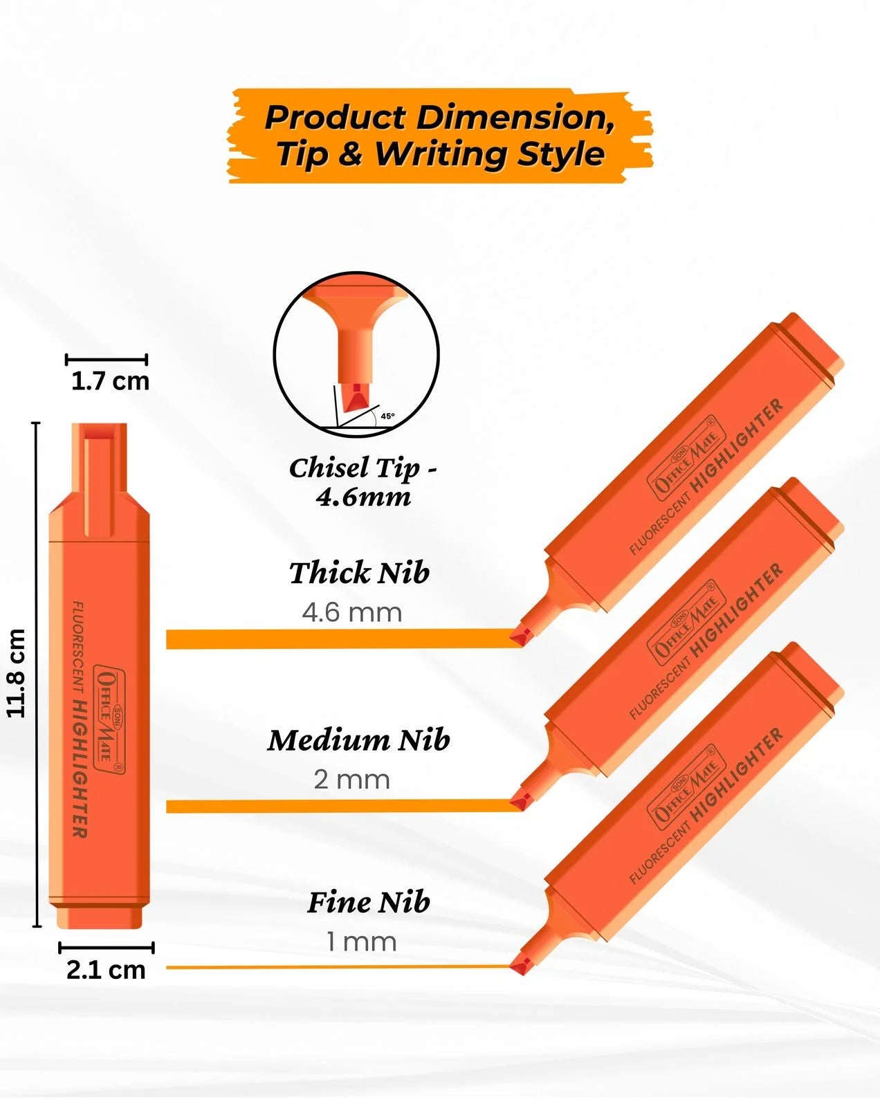 Fluorescent Highlighters (10pcs) – Vibrant Colors, Smooth Flow, 3x Longer Lasting