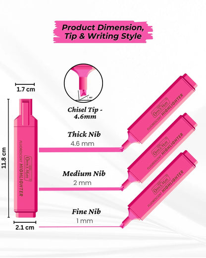 Fluorescent Highlighters (10pcs) – Vibrant Colors, Smooth Flow, 3x Longer Lasting