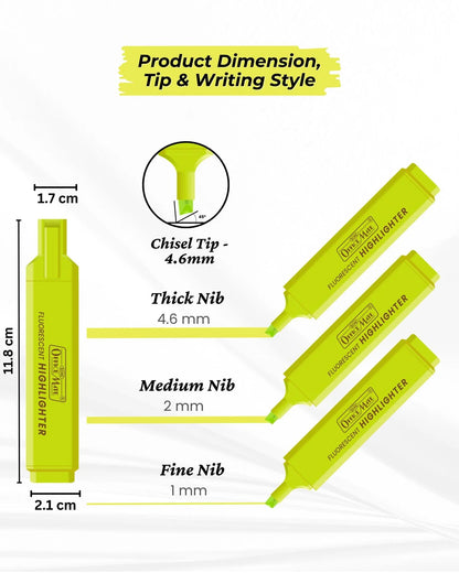 Fluorescent Highlighters (10pcs) – Vibrant Colors, Smooth Flow, 3x Longer Lasting