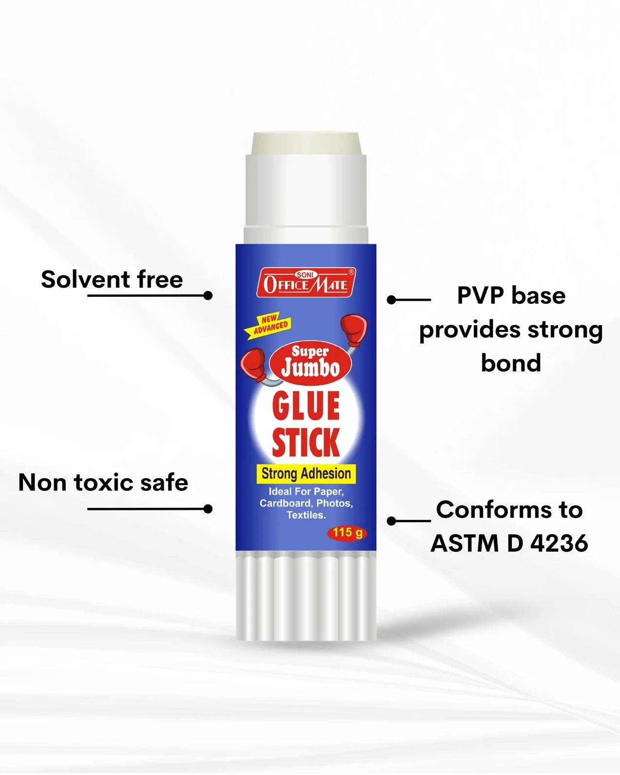 Super Jumbo Glue Stick - 115g (1pcs), Superior Adhesion, Quick-Drying for School, Office, Crafts, and Home Projects