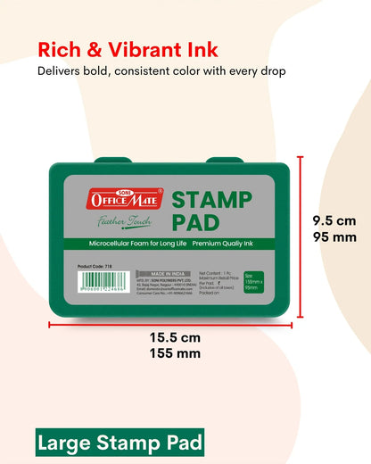 Stamp Pad – Green, Long-Lasting Impressions, Quick-Drying Ink for Any Project