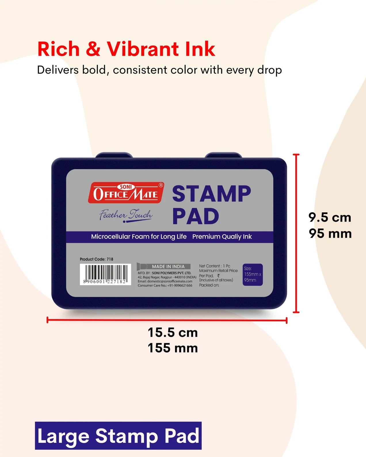 Stamp Pad - Violet, Long-Lasting Impressions, Quick-Drying Ink for Any Project