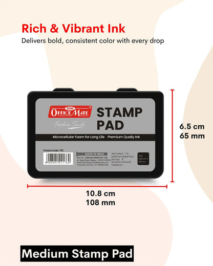 Stamp Pad – Black, Long-Lasting Impressions, Quick-Drying Ink for Any Project