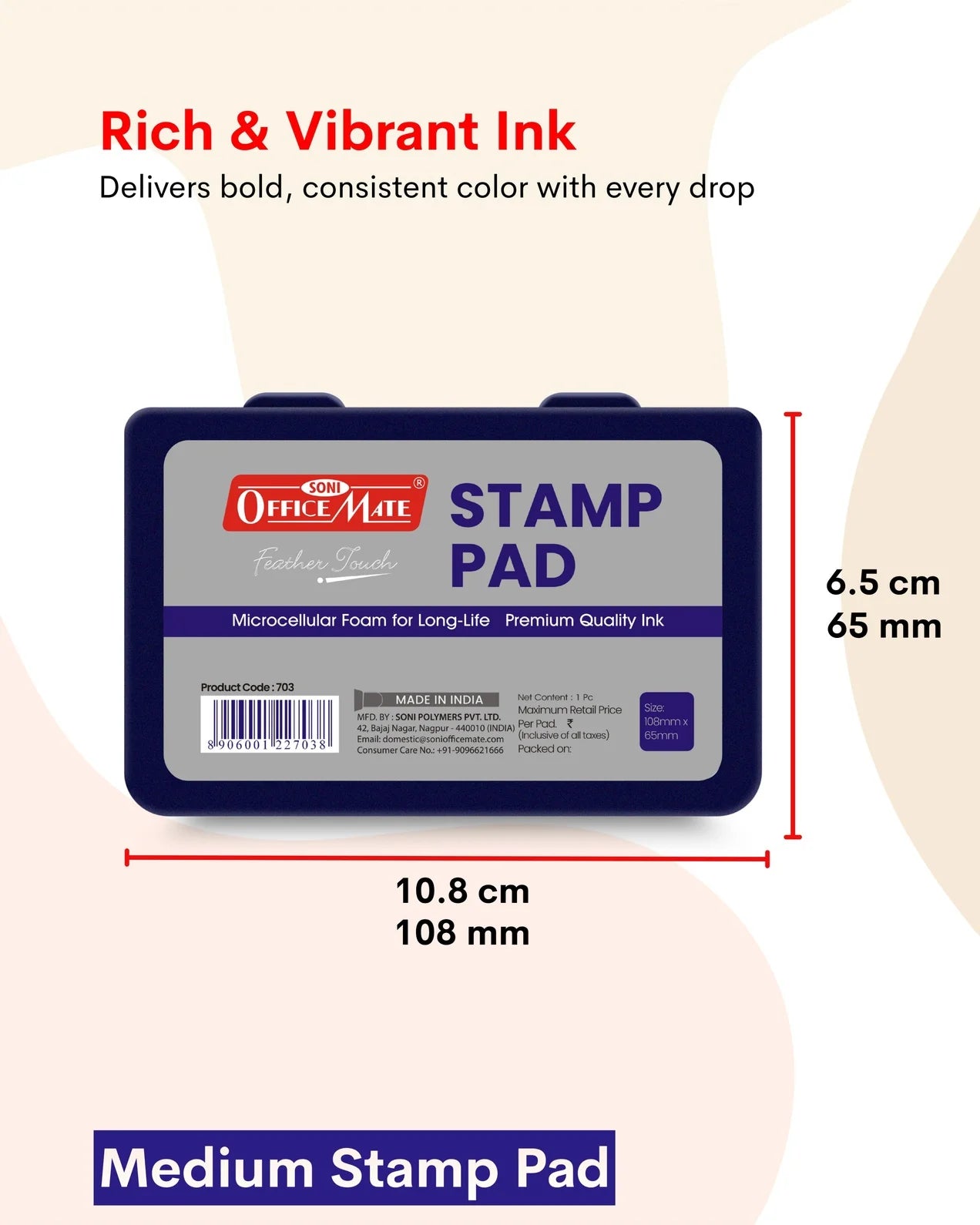 Stamp Pad - Violet, Long-Lasting Impressions, Quick-Drying Ink for Any Project