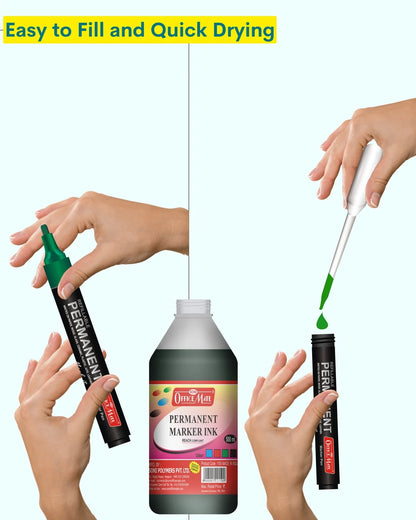Permanent Marker Refill Ink - 500ml (1pcs) Quick-Drying, Vibrant Colors