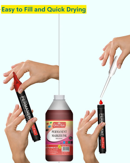 Permanent Marker Refill Ink - 500ml (1pcs) Quick-Drying, Vibrant Colors