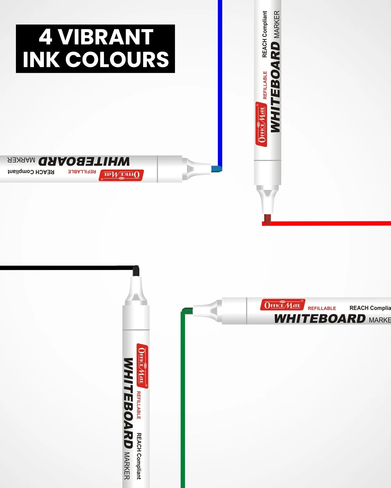 Regular Whiteboard Marker (Anti-Roll Cap) (10 pcs), Vibrant Colour, Eco-Friendly, Easy to Wipe