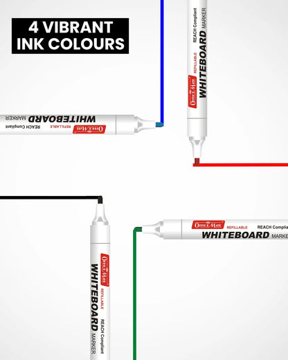 Regular Whiteboard Marker (Anti-Roll Cap) (10 pcs), Vibrant Colour, Eco-Friendly, Easy to Wipe