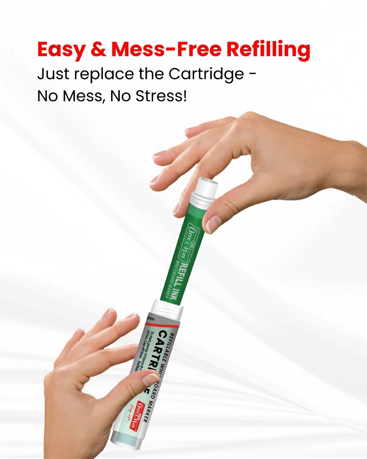 Refillable Cartridge for Whiteboard Marker (12pcs) Eco-Friendly, Replaceable Ink Cartridges for Long-Lasting Use