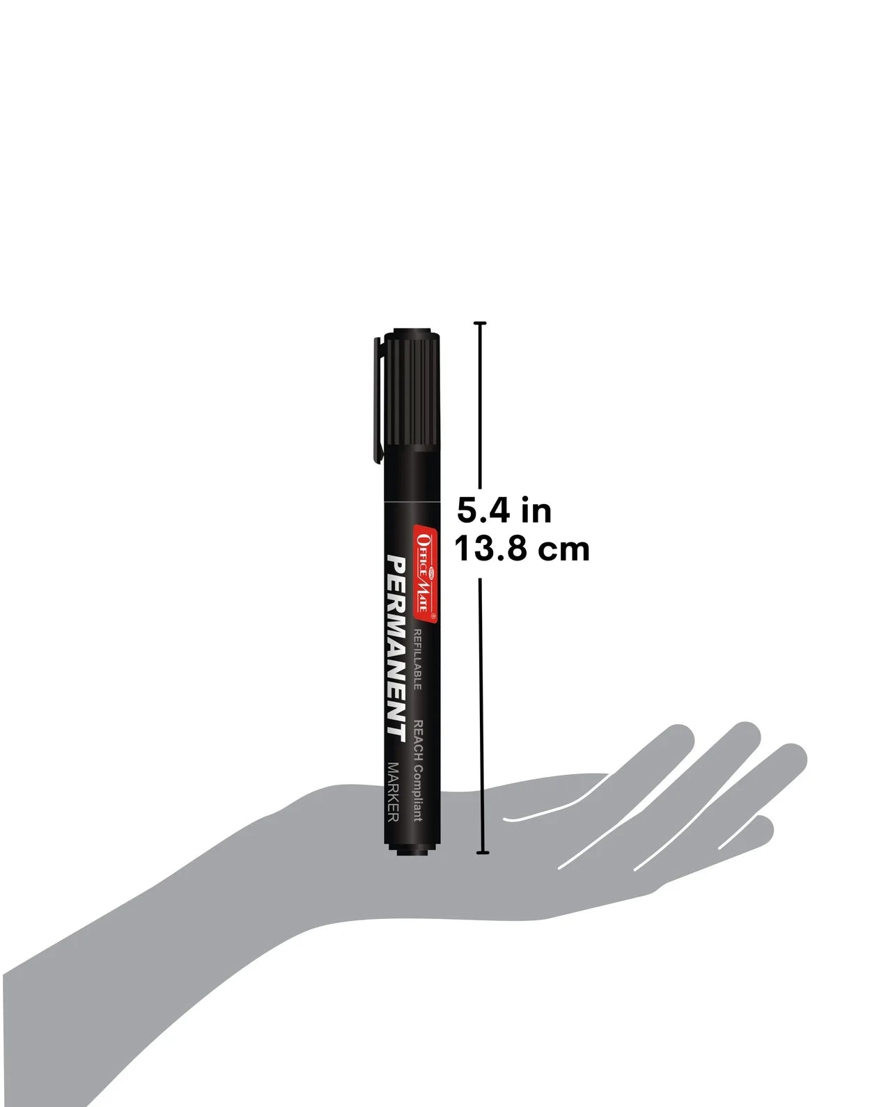 Regular Permanent Markers (Cap with a Clip), Assorted Colour (4 pcs), Versatile Use, Quick-Drying, Multi-Surface Markers