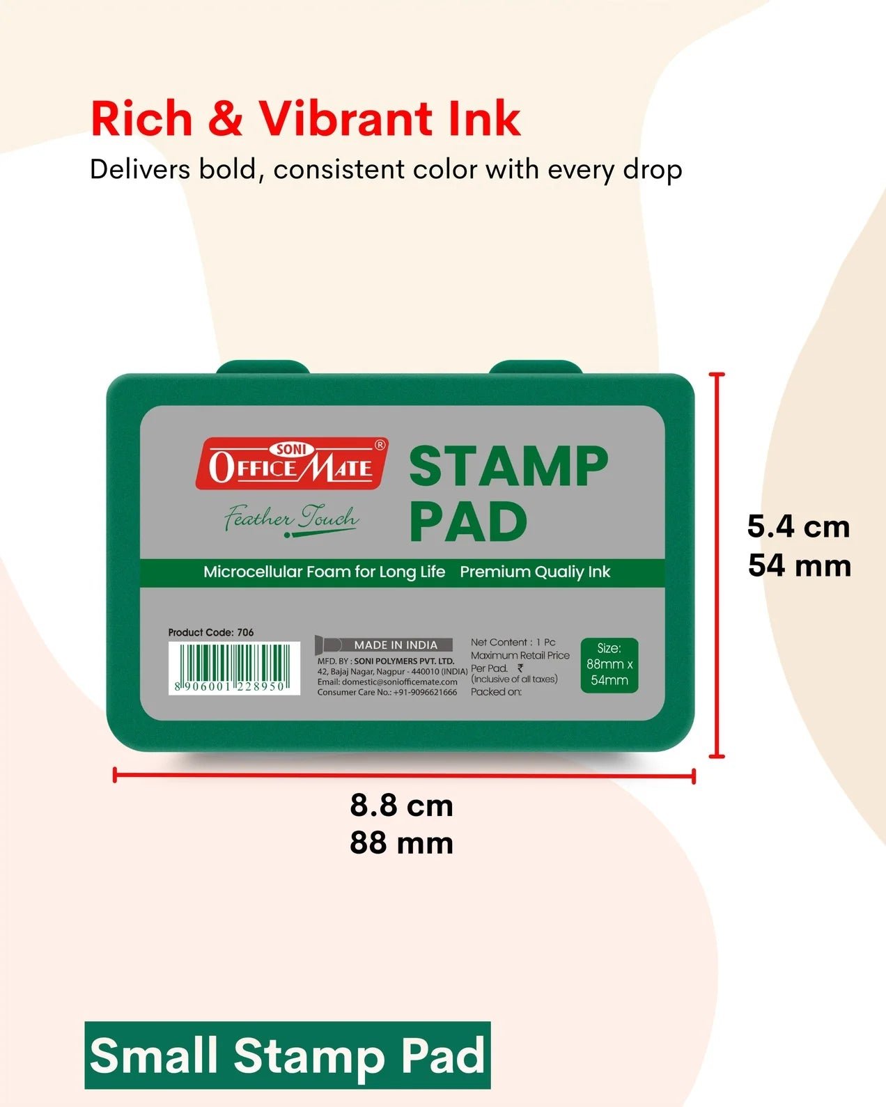 Stamp Pad – Green, Long-Lasting Impressions, Quick-Drying Ink for Any Project