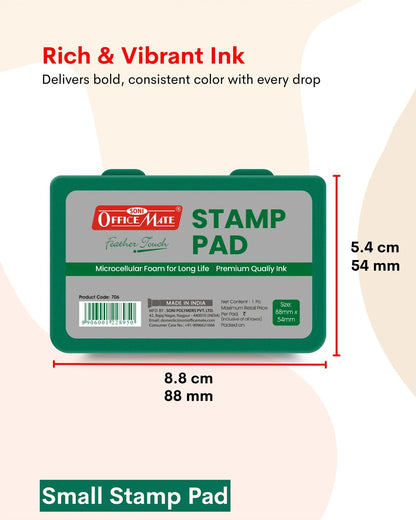 Stamp Pad – Green, Long-Lasting Impressions, Quick-Drying Ink for Any Project