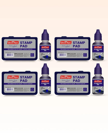 Stamp Pad Combo (4 Stamp Pads + 4 Inks), Long-Lasting Impressions, Quick-Drying Ink for Any Project