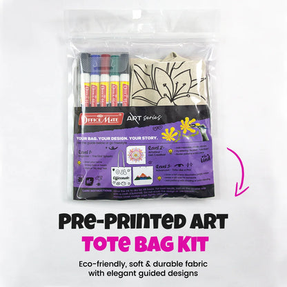 DIY Tote Bag Kit, DIY Art & Craft Kit for Kids, Students & Adults, Safe, Washable & Fun for Home, School, or Gifting