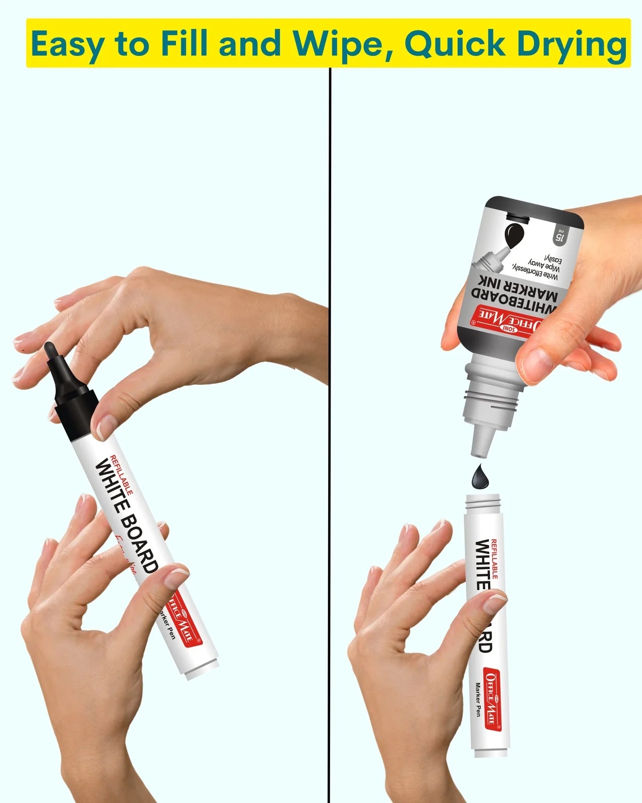 Whiteboard Marker Refill Ink – 15 ml, Bright Colours, Eco-friendly