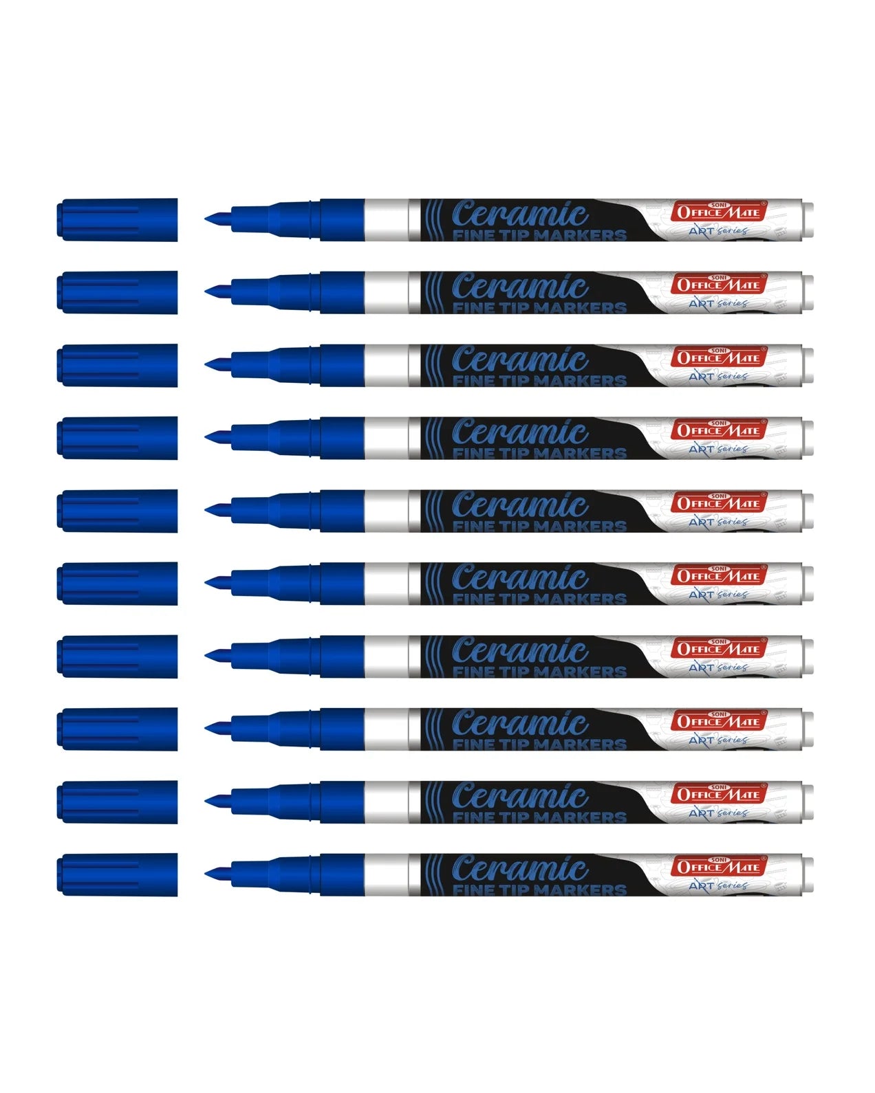Fine Tip Ceramic Marker Set (10pcs) – Ideal for Ceramic Art, Smudge proof Ink  