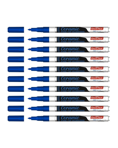 Fine Tip Ceramic Marker Set (10pcs) – Ideal for Ceramic Art, Smudge proof Ink  