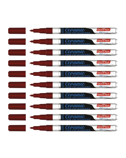 Fine Tip Ceramic Marker Set (10pcs) – Ideal for Ceramic Art, Smudge proof Ink  