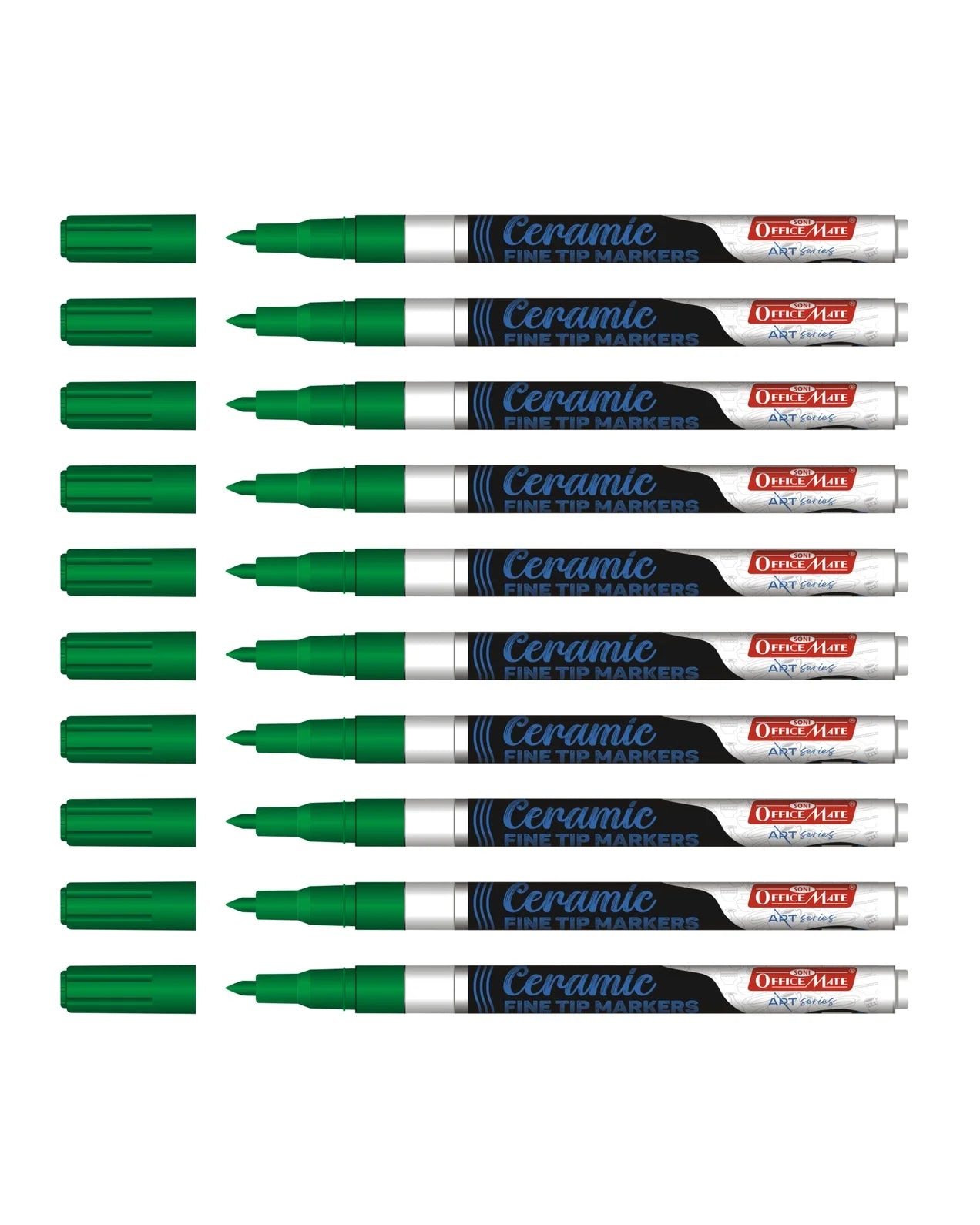 Fine Tip Ceramic Marker Set (10pcs) – Ideal for Ceramic Art, Smudge proof Ink  