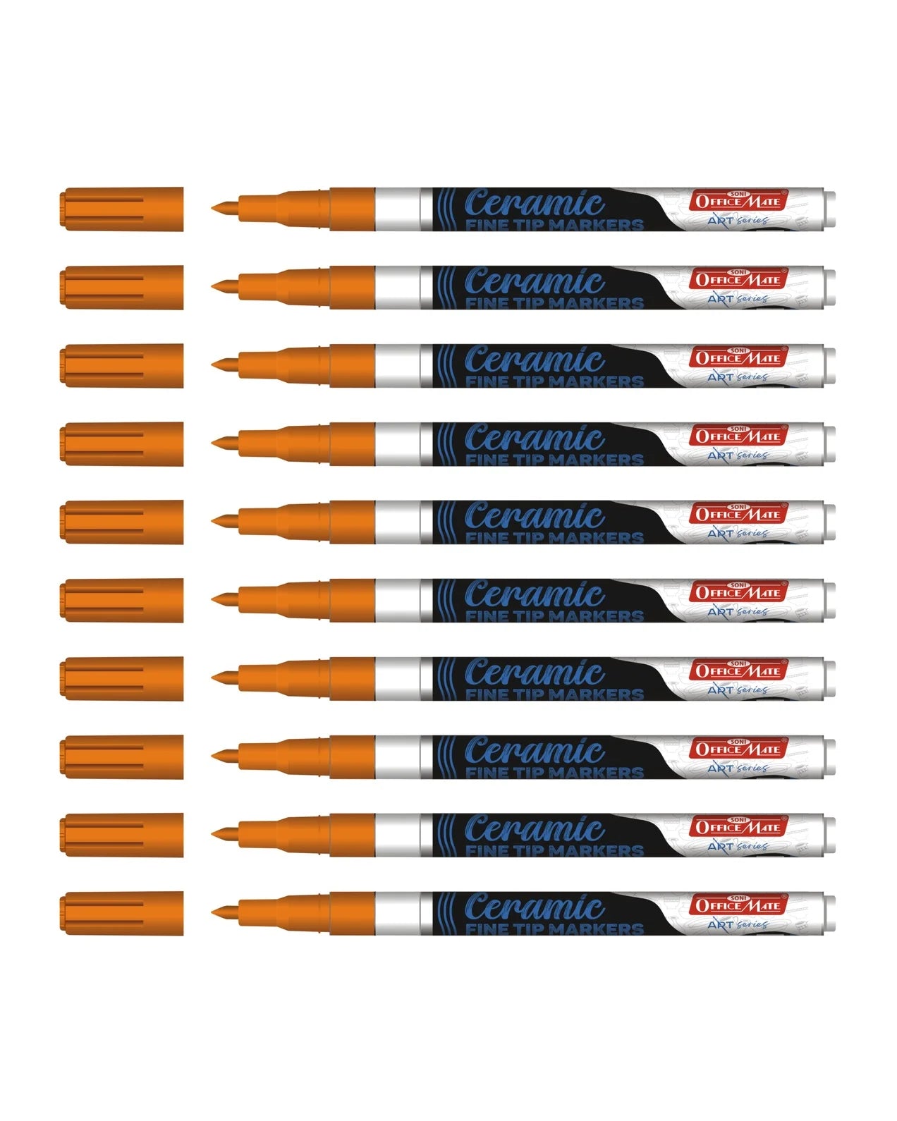 Fine Tip Ceramic Marker Set (10pcs) – Ideal for Ceramic Art, Smudge proof Ink  