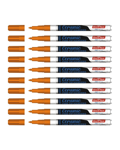 Fine Tip Ceramic Marker Set (10pcs) – Ideal for Ceramic Art, Smudge proof Ink  