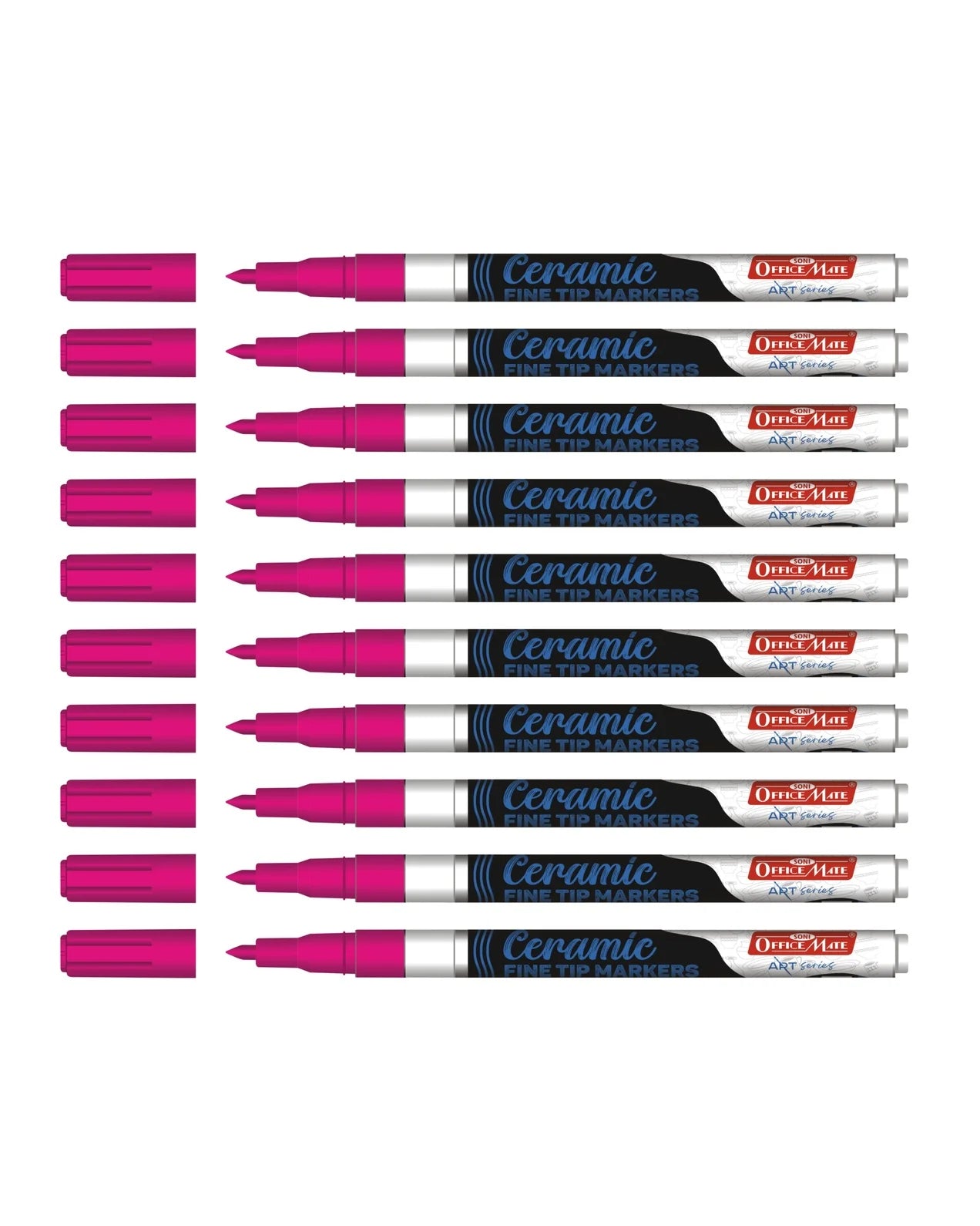 Fine Tip Ceramic Marker Set (10pcs) – Ideal for Ceramic Art, Smudge proof Ink  