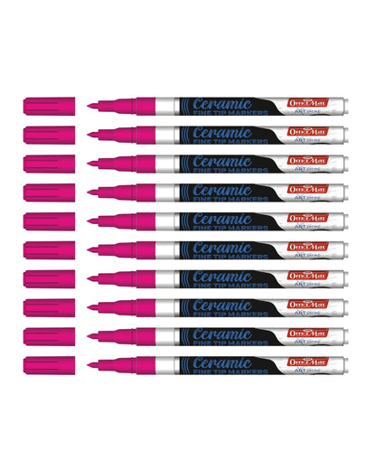 Fine Tip Ceramic Marker Set (10pcs) – Ideal for Ceramic Art, Smudge proof Ink  