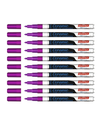 Fine Tip Ceramic Marker Set (10pcs) – Ideal for Ceramic Art, Smudge proof Ink  