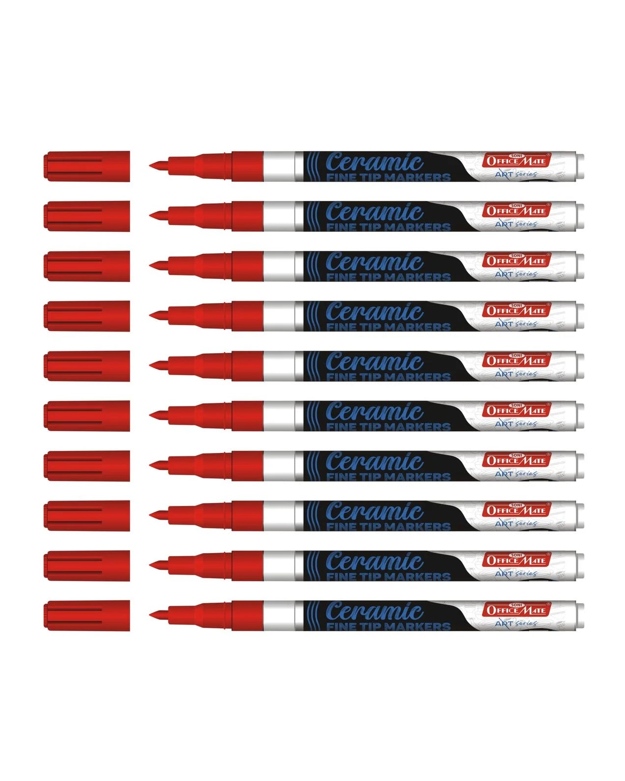 Fine Tip Ceramic Marker Set (10pcs) – Ideal for Ceramic Art, Smudge proof Ink  