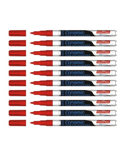 Fine Tip Ceramic Marker Set (10pcs) – Ideal for Ceramic Art, Smudge proof Ink  