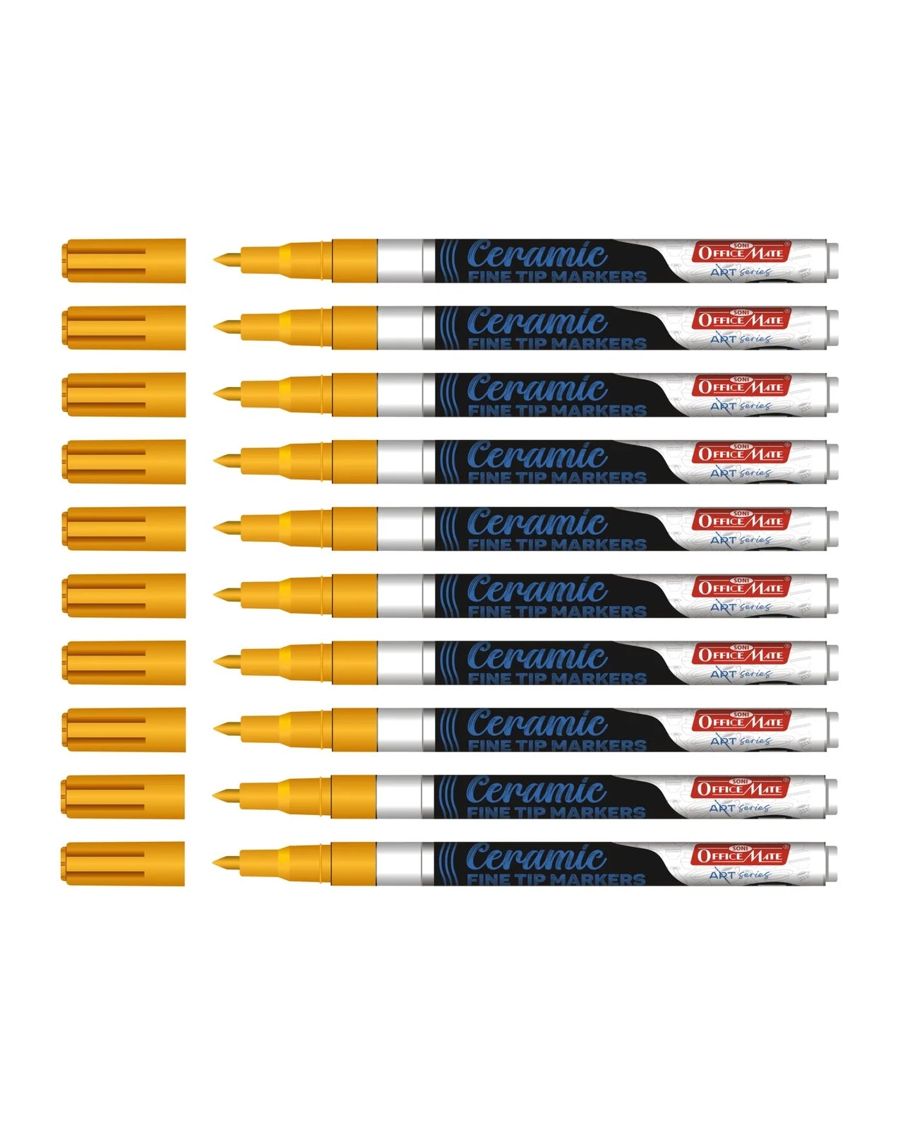 Fine Tip Ceramic Marker Set (10pcs) – Ideal for Ceramic Art, Smudge proof Ink  