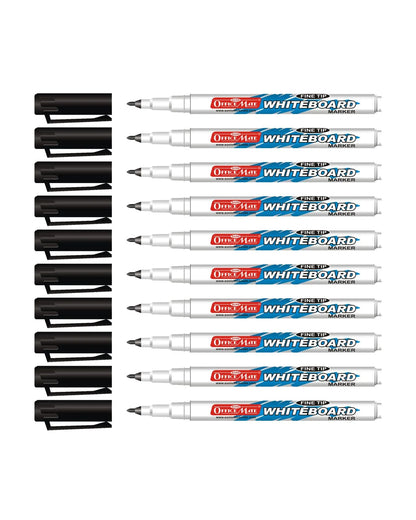 Fine Tip Whiteboard Marker (10 pcs), Extra Precision, Bright Colours, Easy Wipe