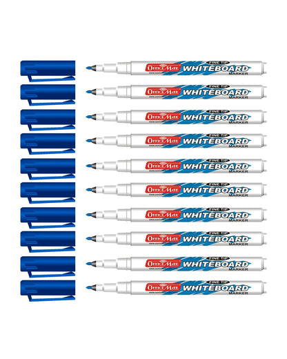 Fine Tip Whiteboard Marker (10 pcs), Extra Precision, Bright Colours, Easy Wipe