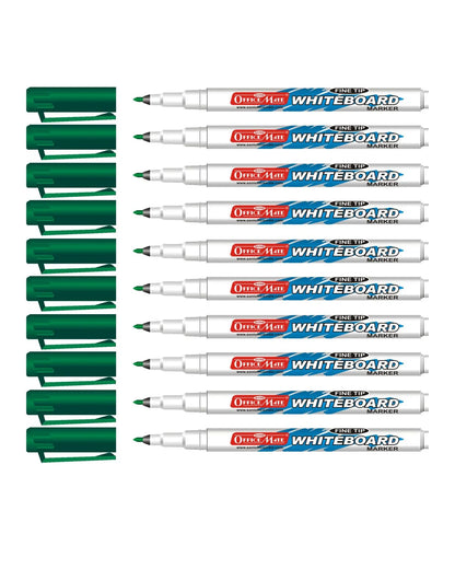 Fine Tip Whiteboard Marker (10 pcs), Extra Precision, Bright Colours, Easy Wipe