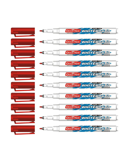 Fine Tip Whiteboard Marker (10 pcs), Extra Precision, Bright Colours, Easy Wipe