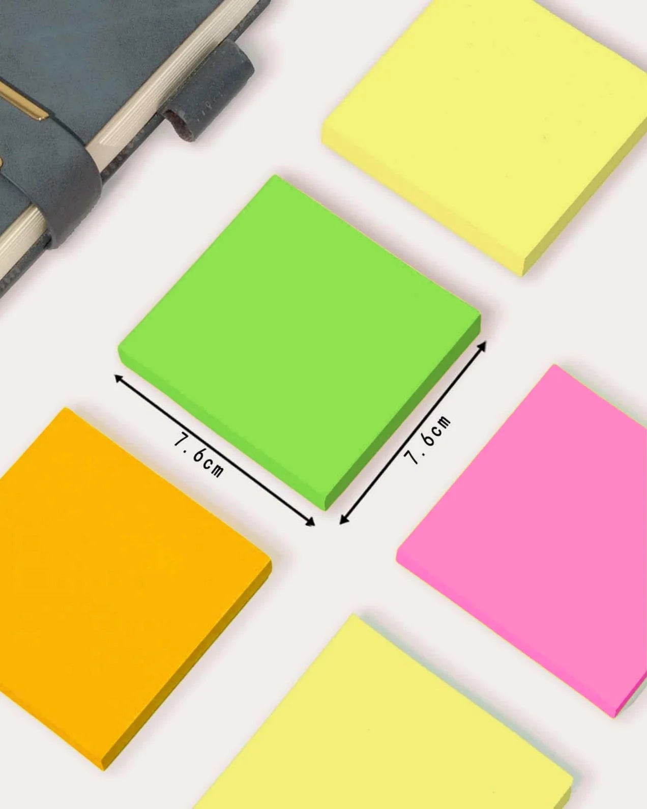 Fluorescent Sticky Note Pads – 100 Sheets (76 x 76), Effective Note-Taking & Organizing