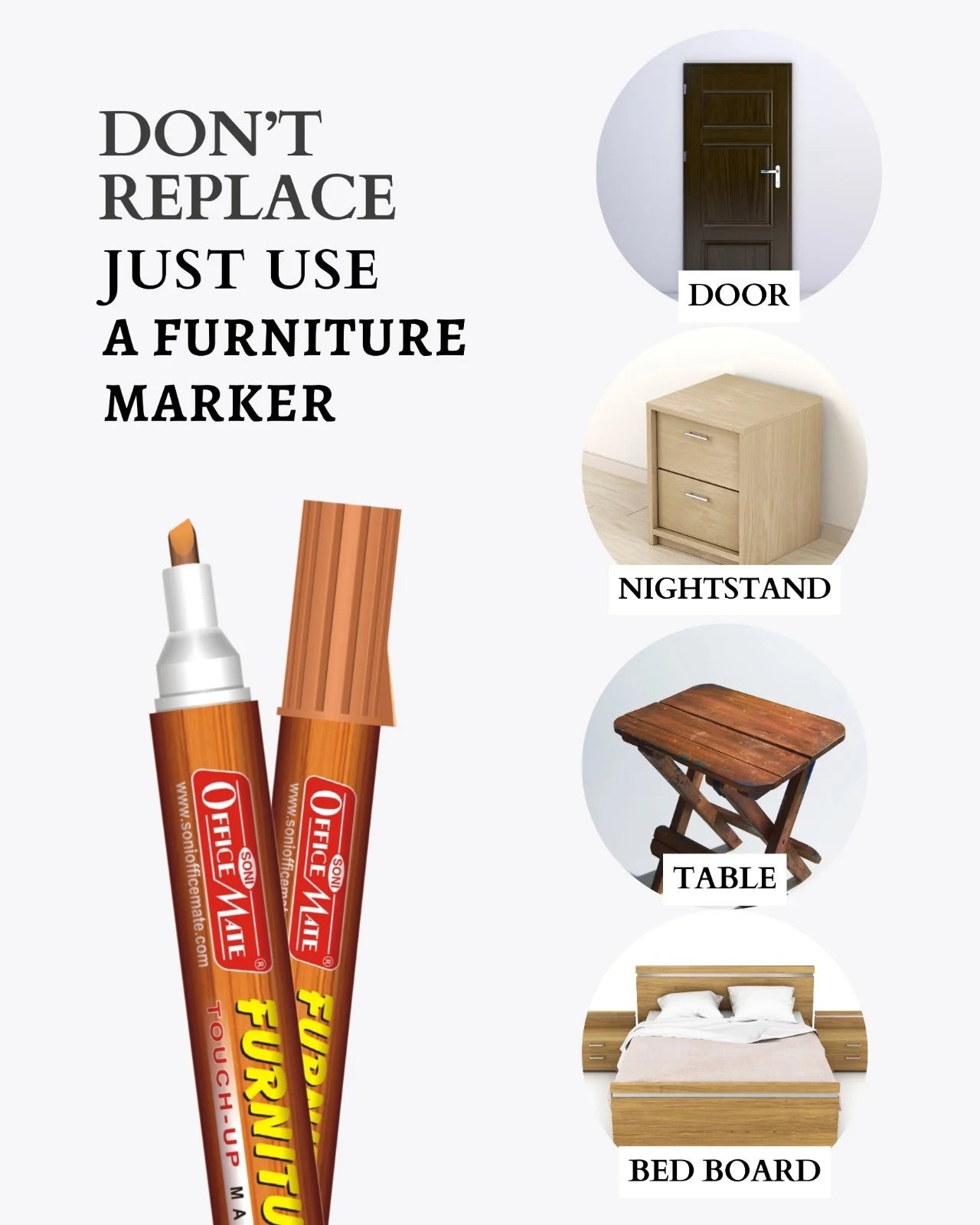 Furniture Markers (10pcs) – Precision Touch-Ups, Rich Wood Tone Colours