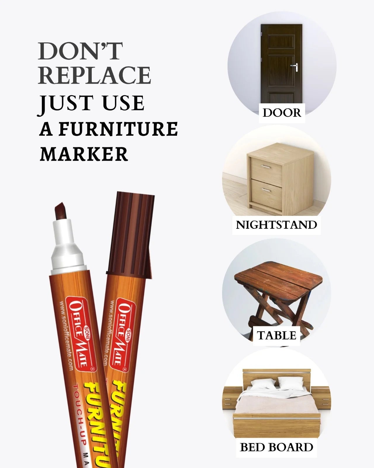 Furniture Markers (10pcs) – Precision Touch-Ups, Rich Wood Tone Colours