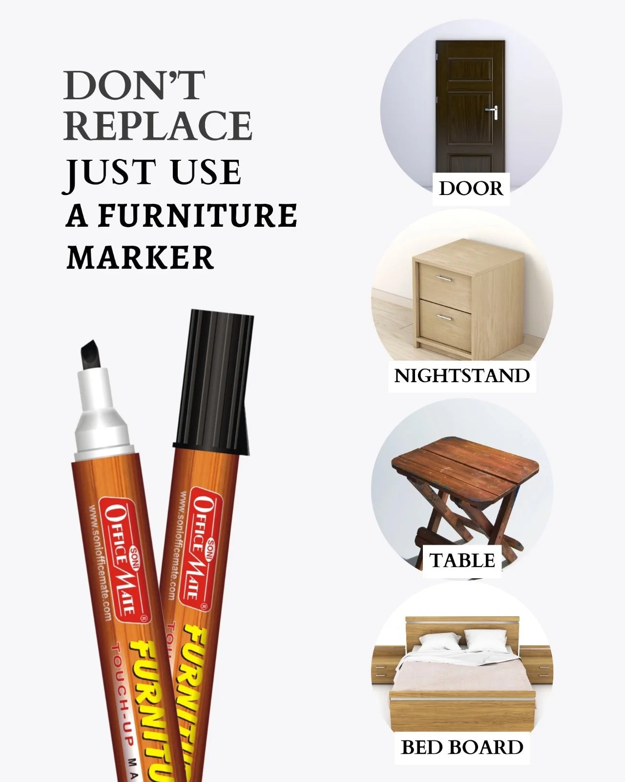 Furniture Markers (10pcs) – Precision Touch-Ups, Rich Wood Tone Colours