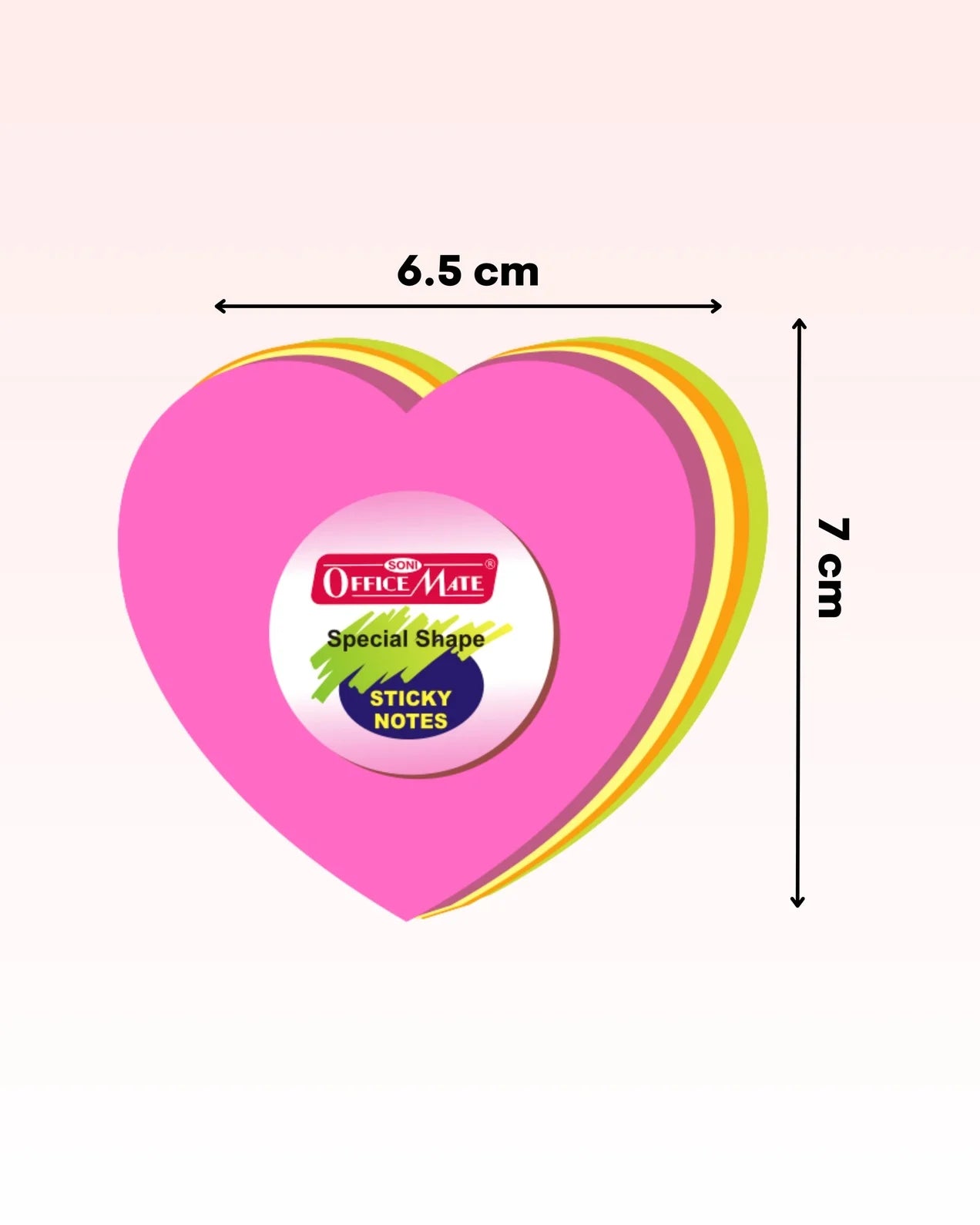 Multi-Shape Fluorescent Sticky Notes – 100 Sheets, Bright and Colourful Designs, Effective Note-Taking & Organizing