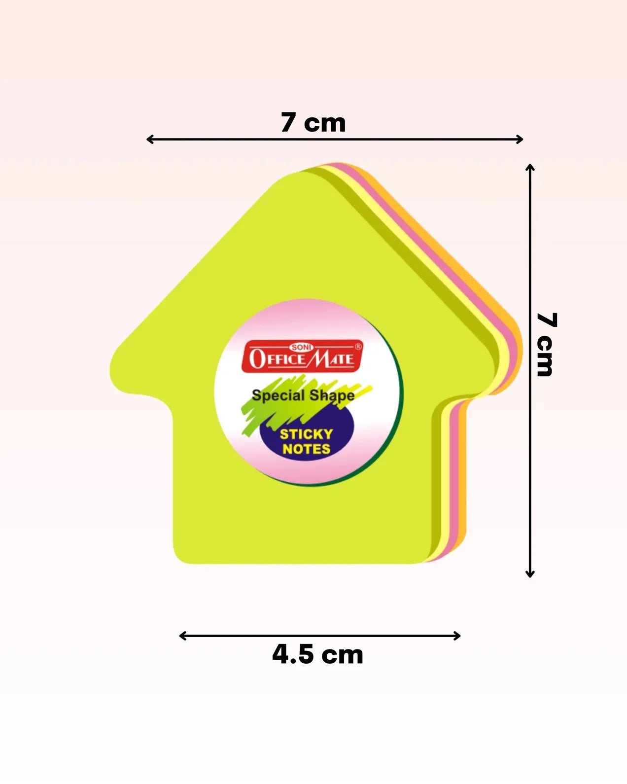 Multi-Shape Fluorescent Sticky Notes – 100 Sheets, Bright and Colourful Designs, Effective Note-Taking & Organizing