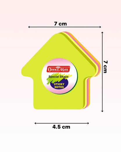 Multi-Shape Fluorescent Sticky Notes – 100 Sheets, Bright and Colourful Designs, Effective Note-Taking & Organizing