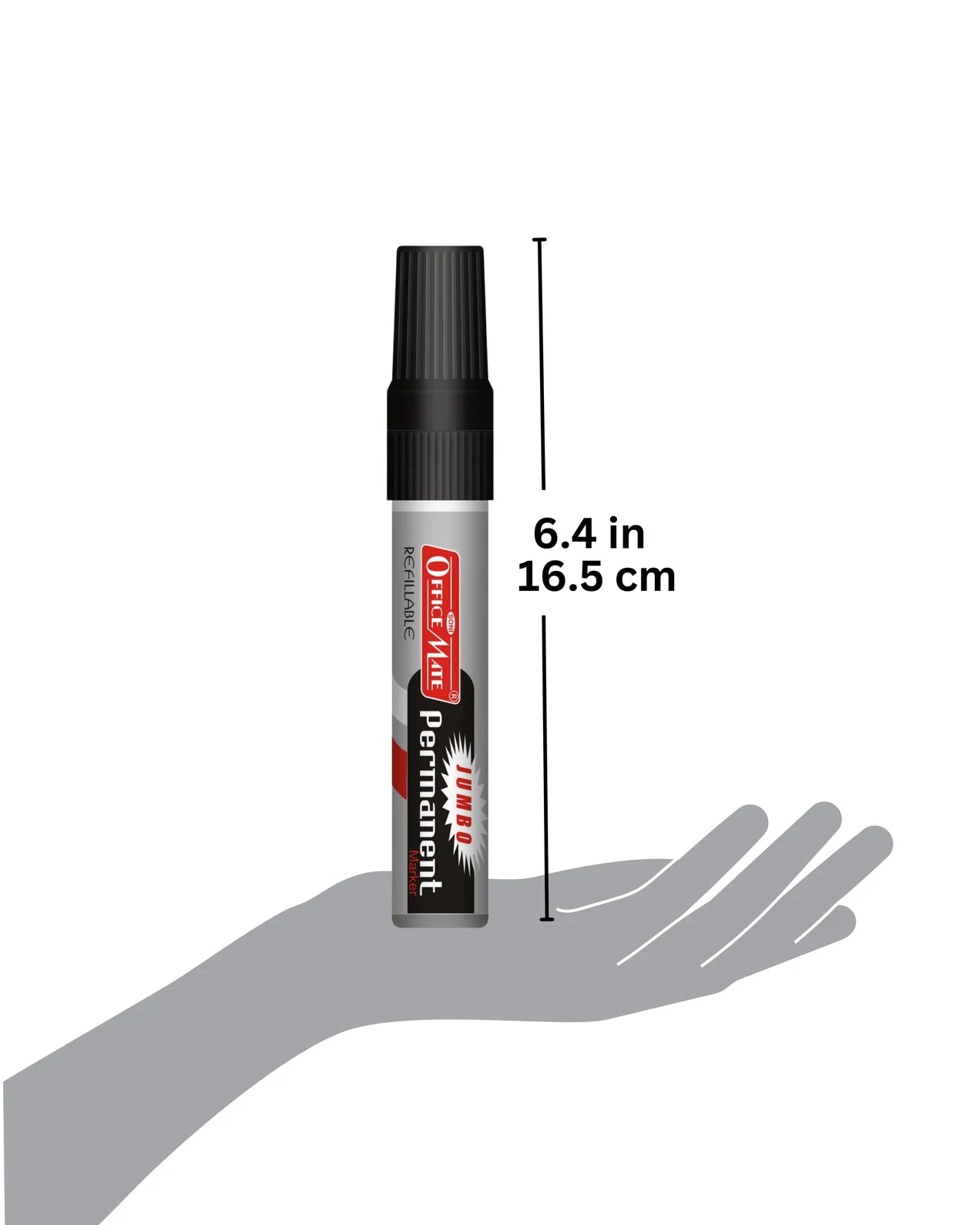 Jumbo Permanent Markers (6 pcs), Extra-Wide Tip, Versatile Use, Quick-Drying, Multi-Surface Marker