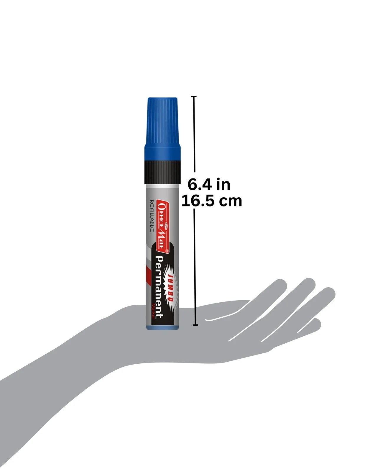 Jumbo Permanent Markers (6 pcs), Extra-Wide Tip, Versatile Use, Quick-Drying, Multi-Surface Marker