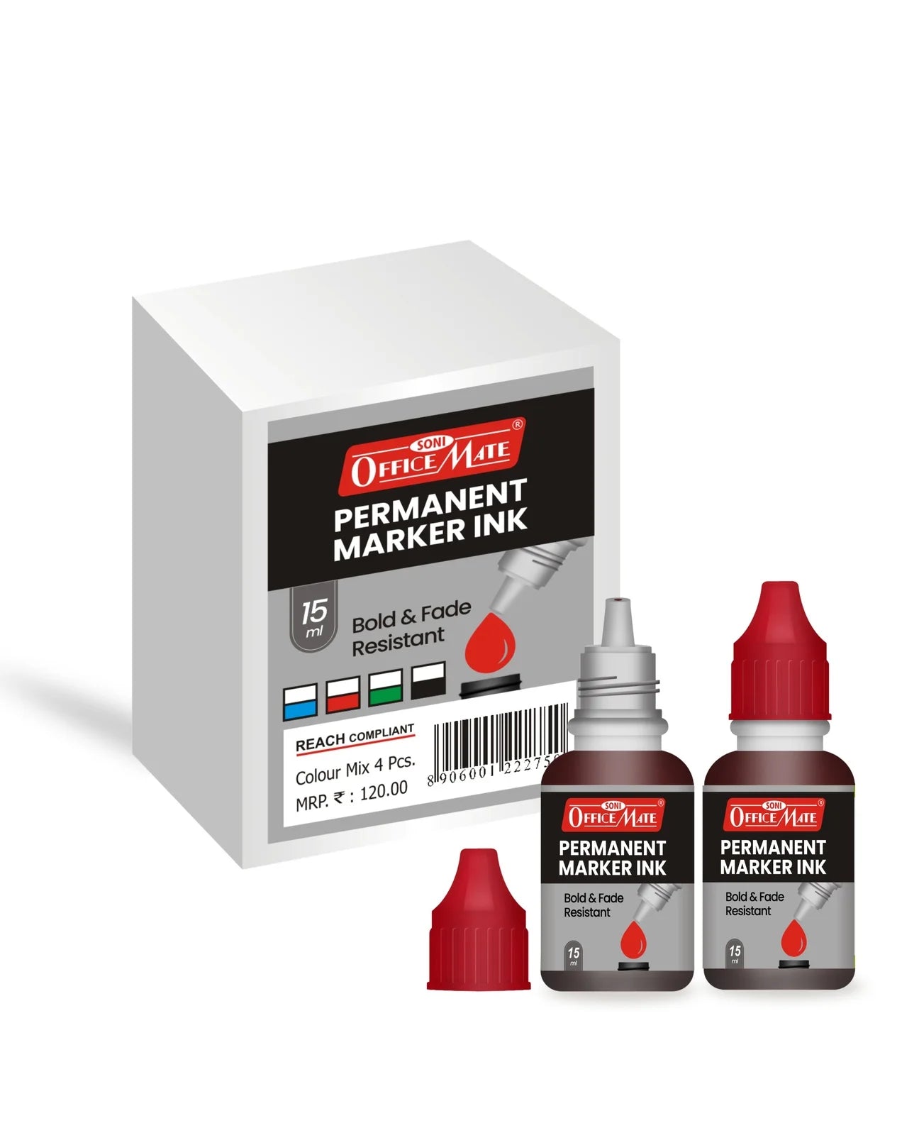 Permanent Marker Refill Ink - 15ml, Quick-Drying, Vibrant Colors