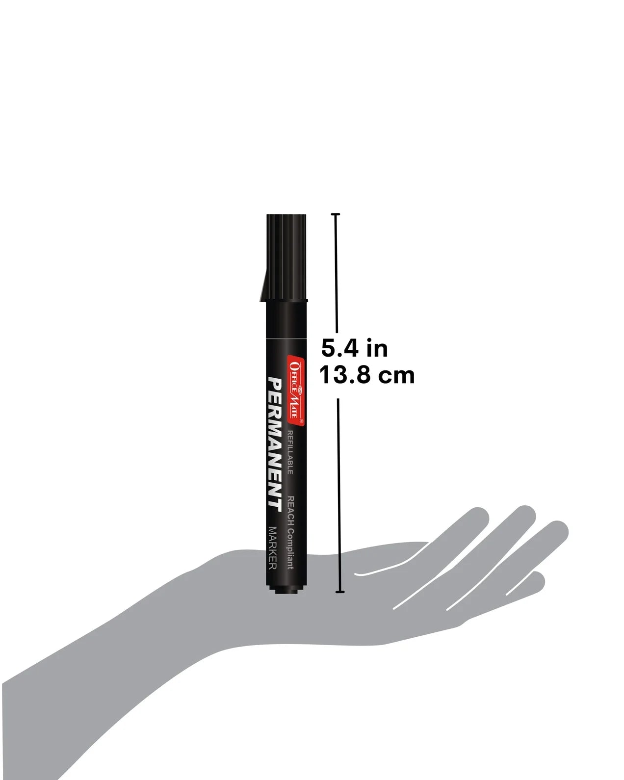 Regular Permanent Markers (Anti-Roll Cap), (10 pcs), Versatile Use, Quick-Drying, Multi-Surface Markers