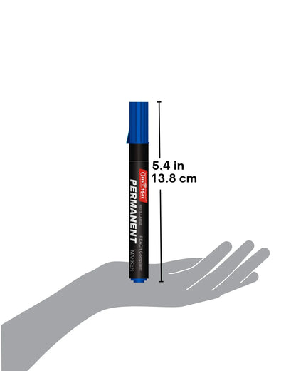 Regular Permanent Markers (Anti-Roll Cap), (10 pcs), Versatile Use, Quick-Drying, Multi-Surface Markers