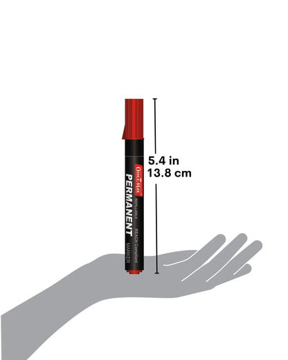 Regular Permanent Markers (Anti-Roll Cap), (10 pcs), Versatile Use, Quick-Drying, Multi-Surface Markers