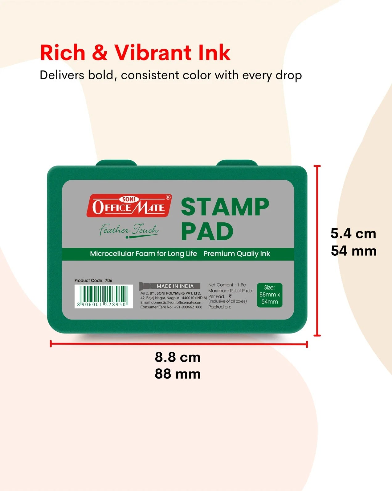 Stamp Pad Combo (4 Stamp Pads + 4 Inks), Long-Lasting Impressions, Quick-Drying Ink for Any Project