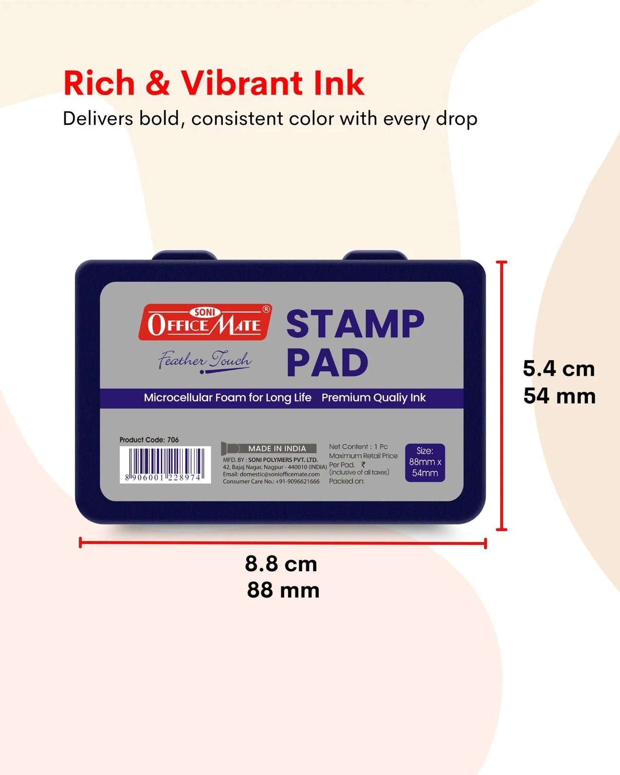 Stamp Pad Combo (4 Stamp Pads + 4 Inks), Long-Lasting Impressions, Quick-Drying Ink for Any Project